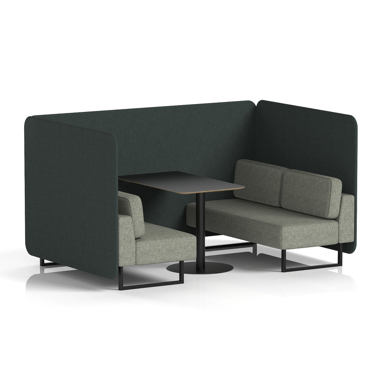 Brixworth Bench Booth With Black Table In Two Tone