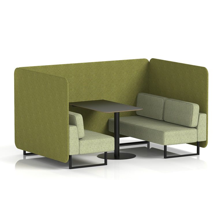 Brixworth Bench Booth With Black Table In Two Tone