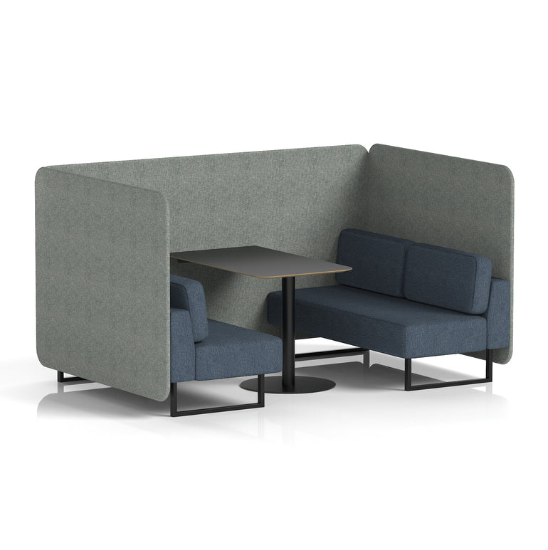 Brixworth Bench Booth With Black Table In Two Tone
