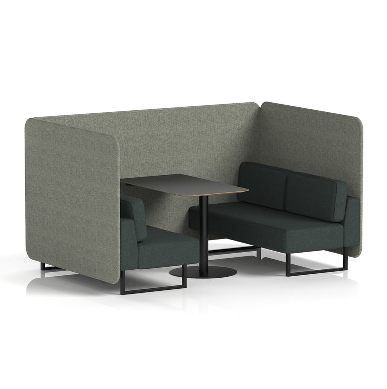 Brixworth Bench Booth With Black Table In Two Tone