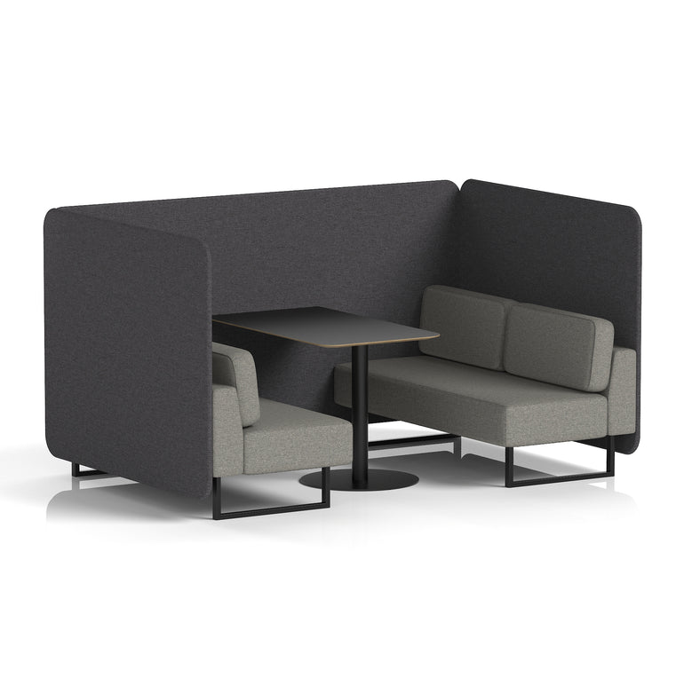 Brixworth Bench Booth With Black Table In Two Tone