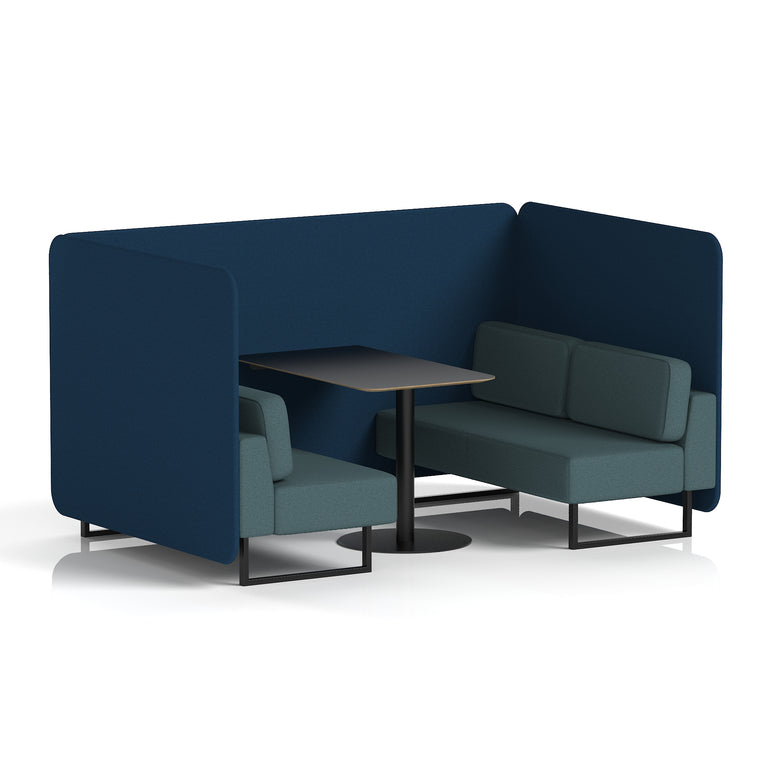 Brixworth Bench Booth With Black Table In Two Tone