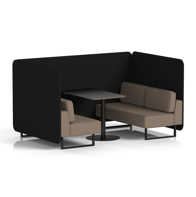 Brixworth Bench Booth With Black Table In Two Tone