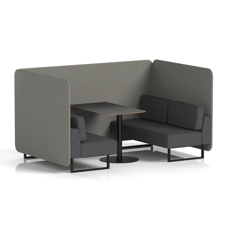 Brixworth Bench Booth With Black Table In Two Tone