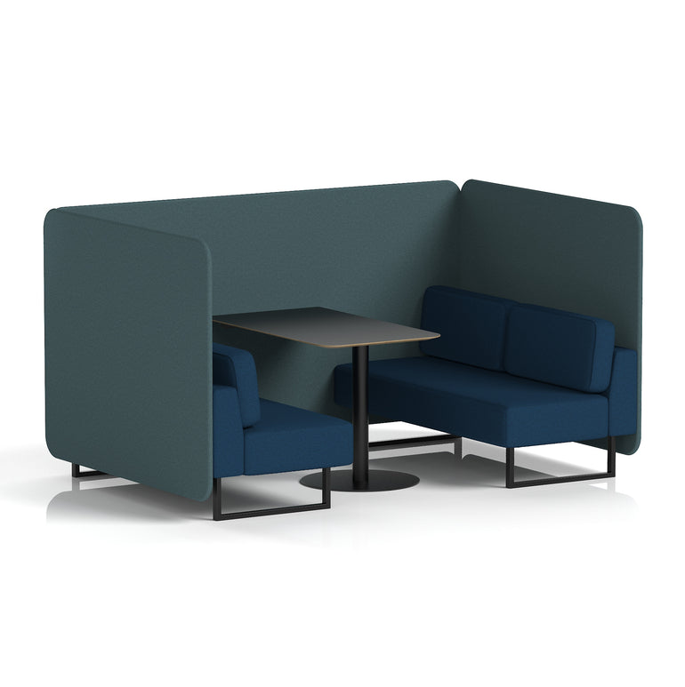Brixworth Bench Booth With Black Table In Two Tone