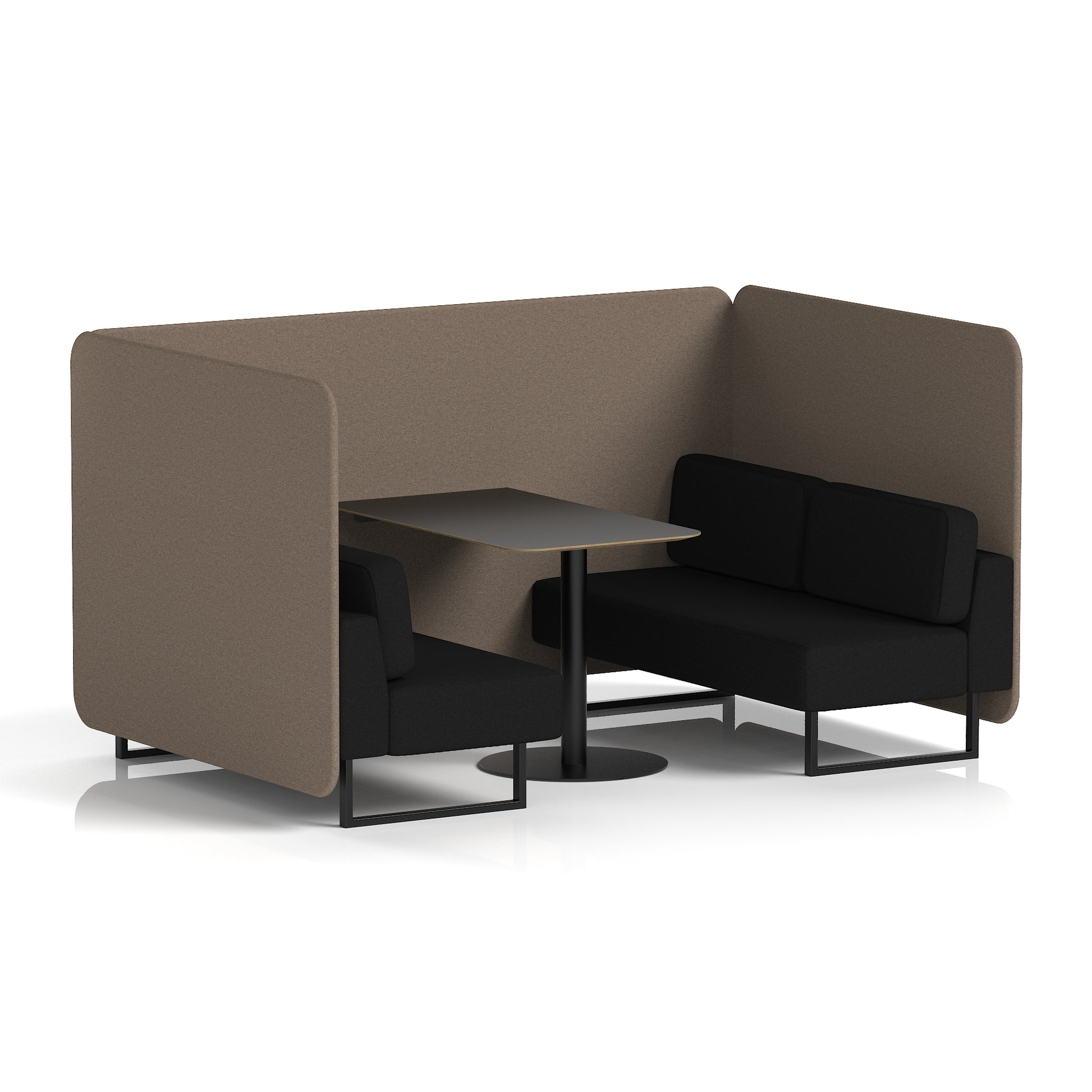 Brixworth Bench Booth With Black Table In Two Tone
