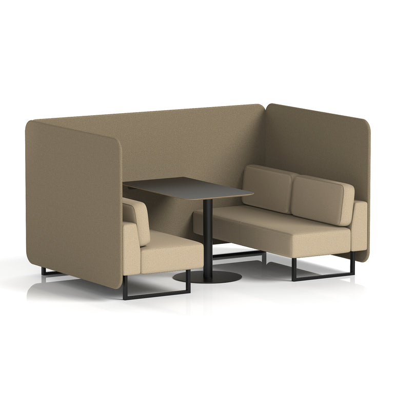 Brixworth Bench Booth With Black Table In Two Tone