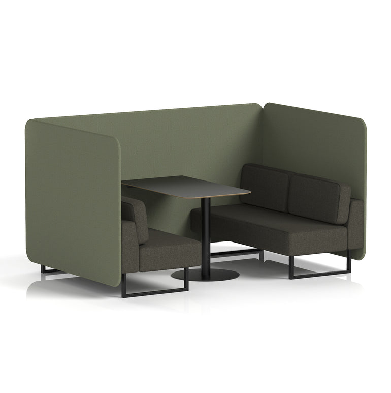 Brixworth Bench Booth With Black Table In Two Tone