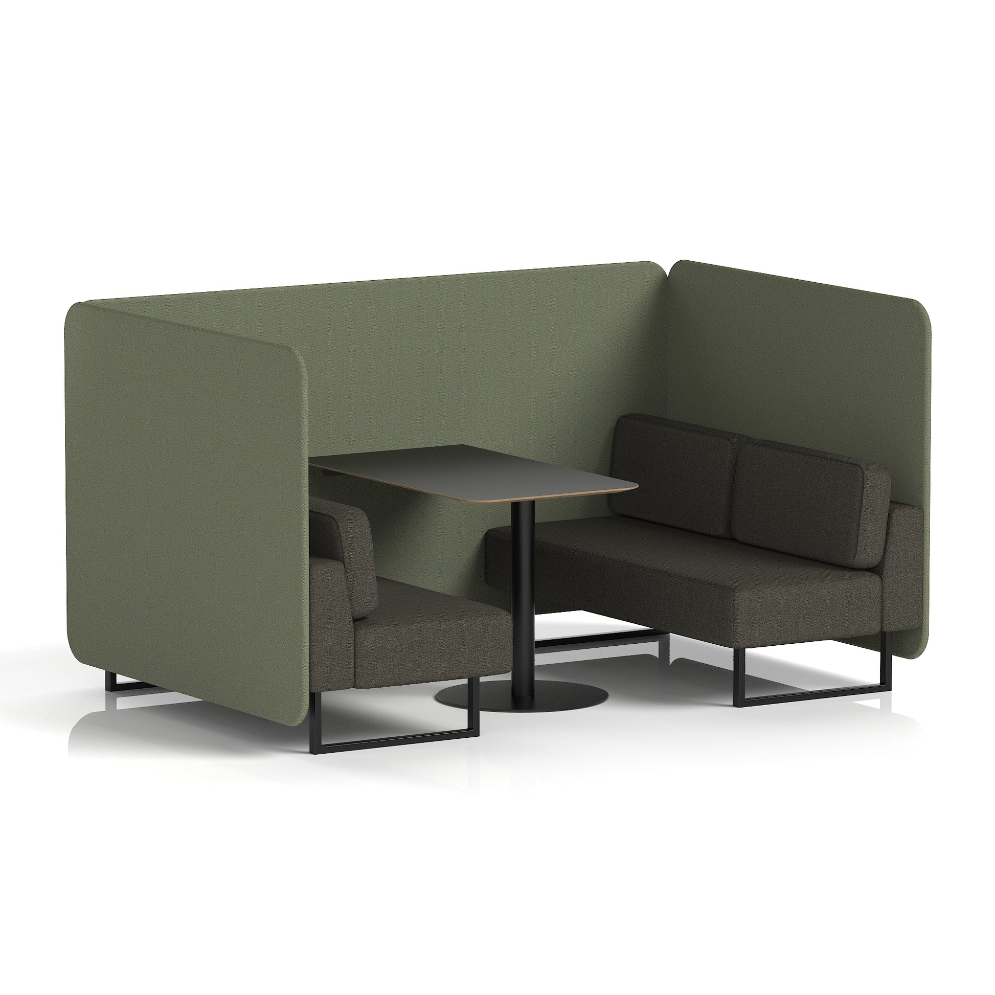 Brixworth Bench Booth With Black Table In Two Tone