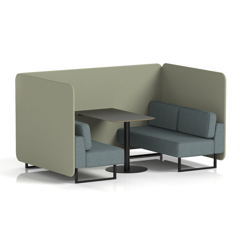 Brixworth Bench Booth With Black Table In Two Tone