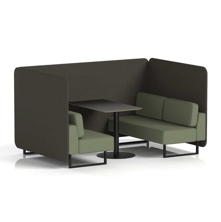 Brixworth Bench Booth With Black Table In Two Tone