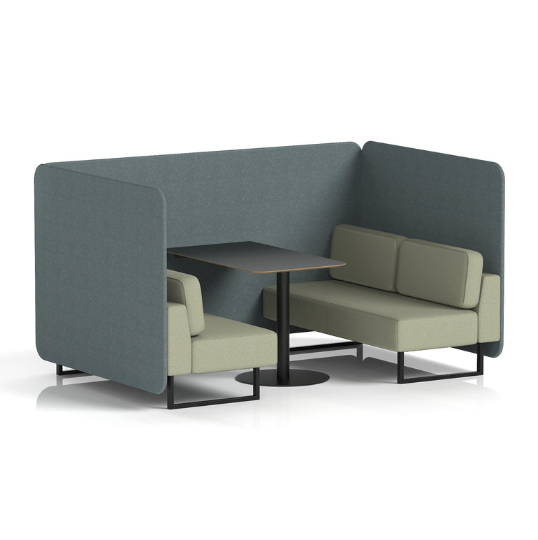 Brixworth Bench Booth With Black Table In Two Tone