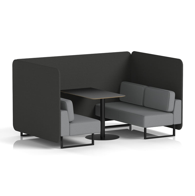 Brixworth Bench Booth With Black Table In Two Tone