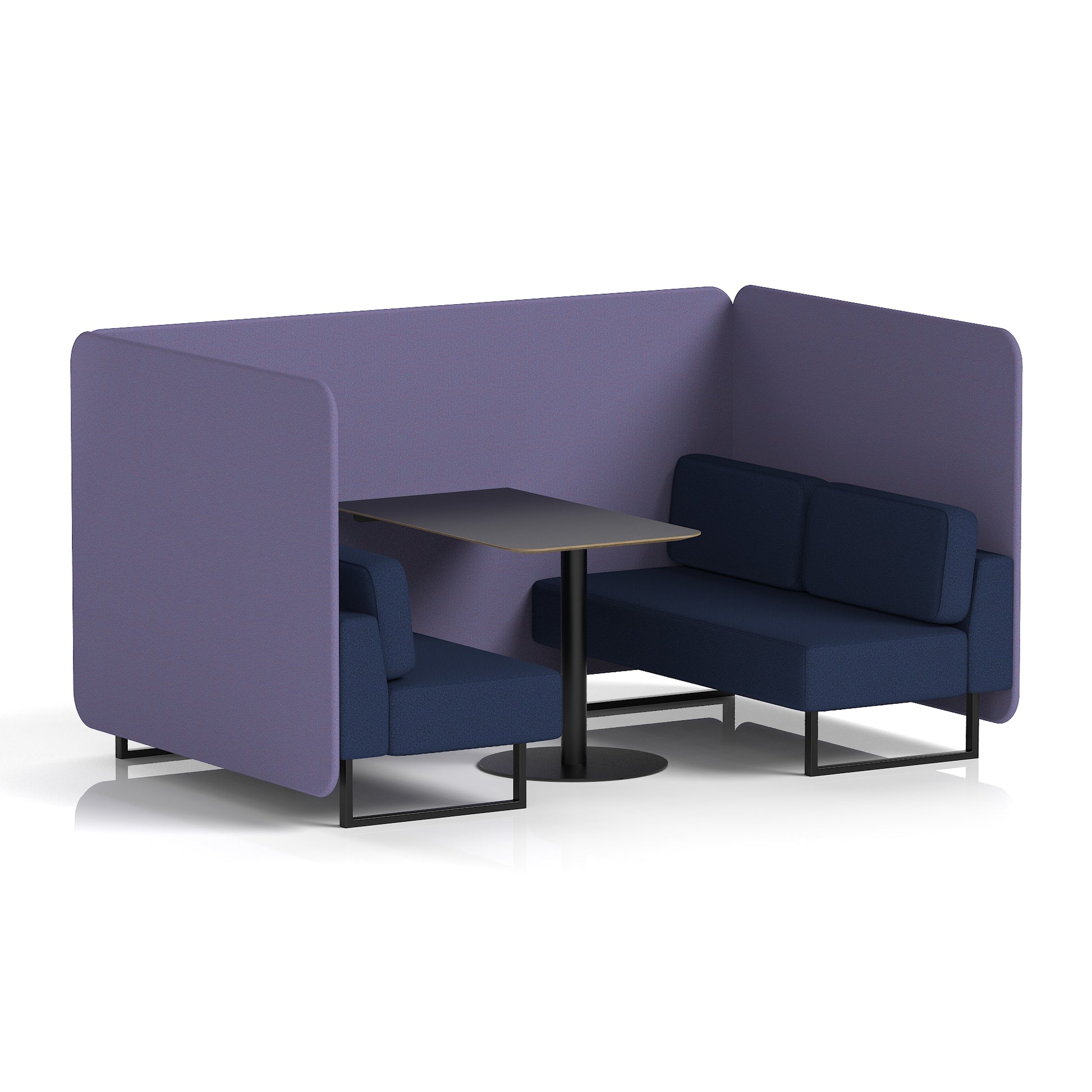 Brixworth Bench Booth With Black Table In Two Tone