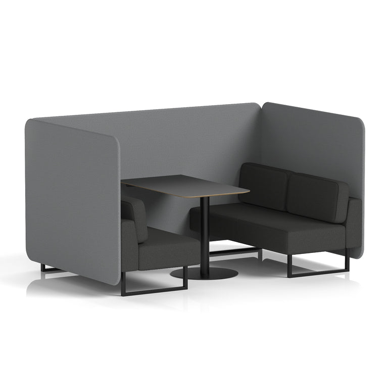 Brixworth Bench Booth With Black Table In Two Tone