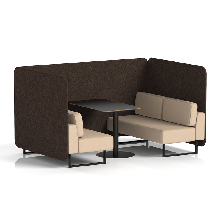 Brixworth Bench Booth With Black Table In Two Tone