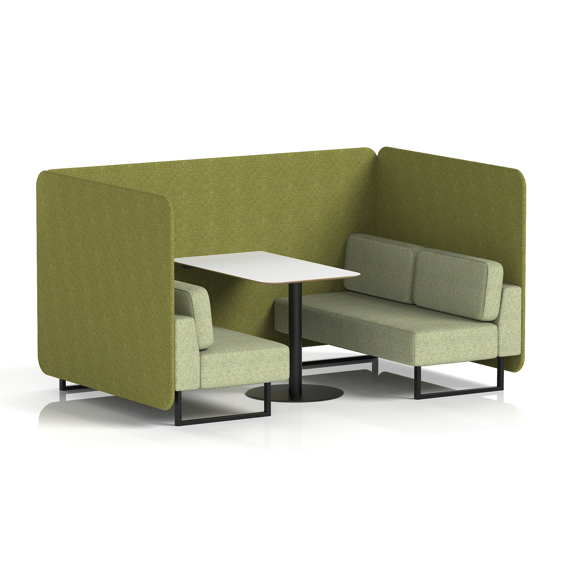 Brixworth Bench Booth With White Table In Two Tone