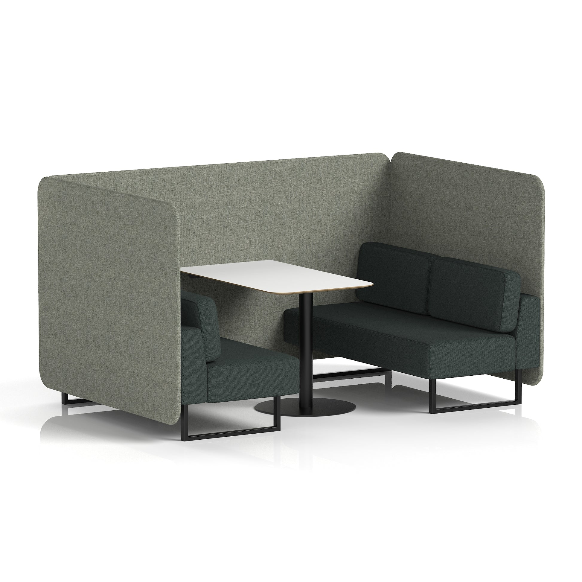 Brixworth Bench Booth With White Table In Two Tone