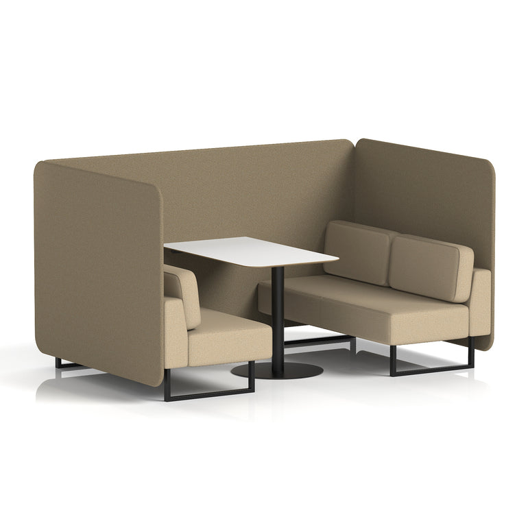 Brixworth Bench Booth With White Table In Two Tone