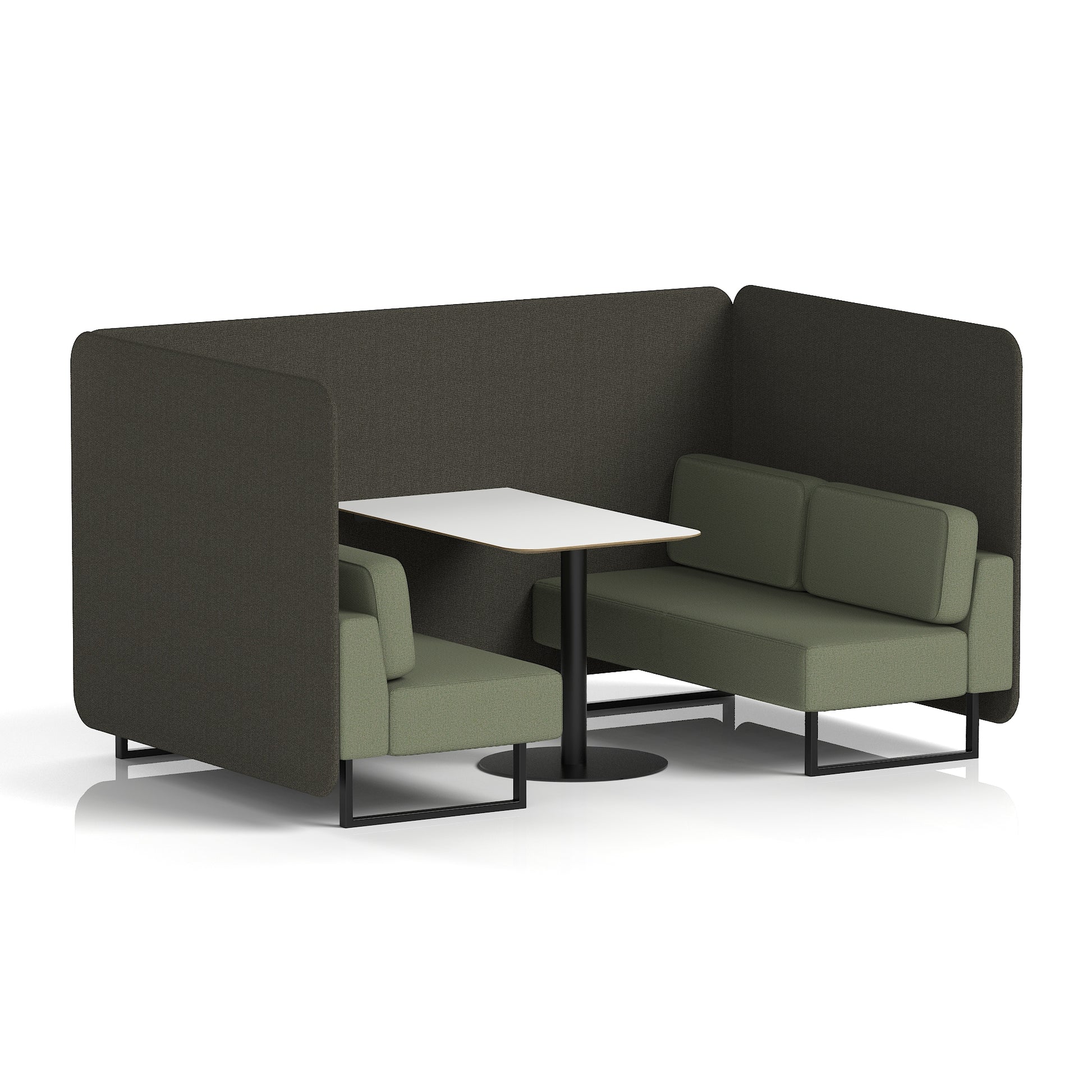 Brixworth Bench Booth With White Table In Two Tone