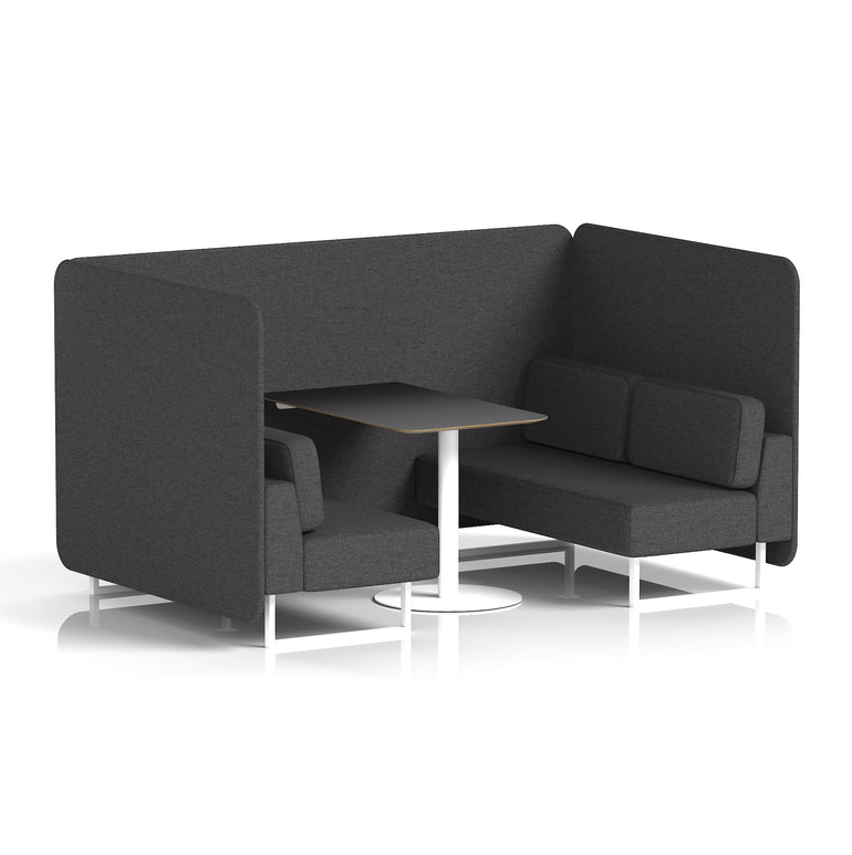 Brixworth Bench Booth With Black Table In Single Tone