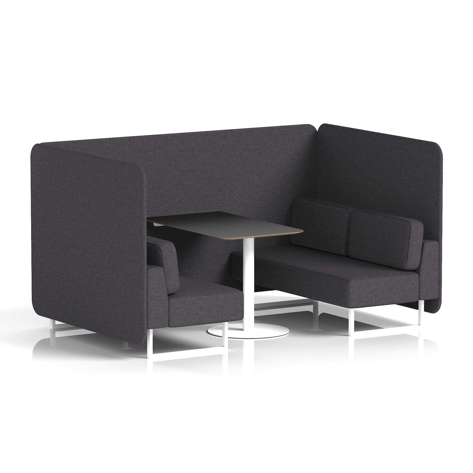 Brixworth Bench Booth With Black Table In Single Tone