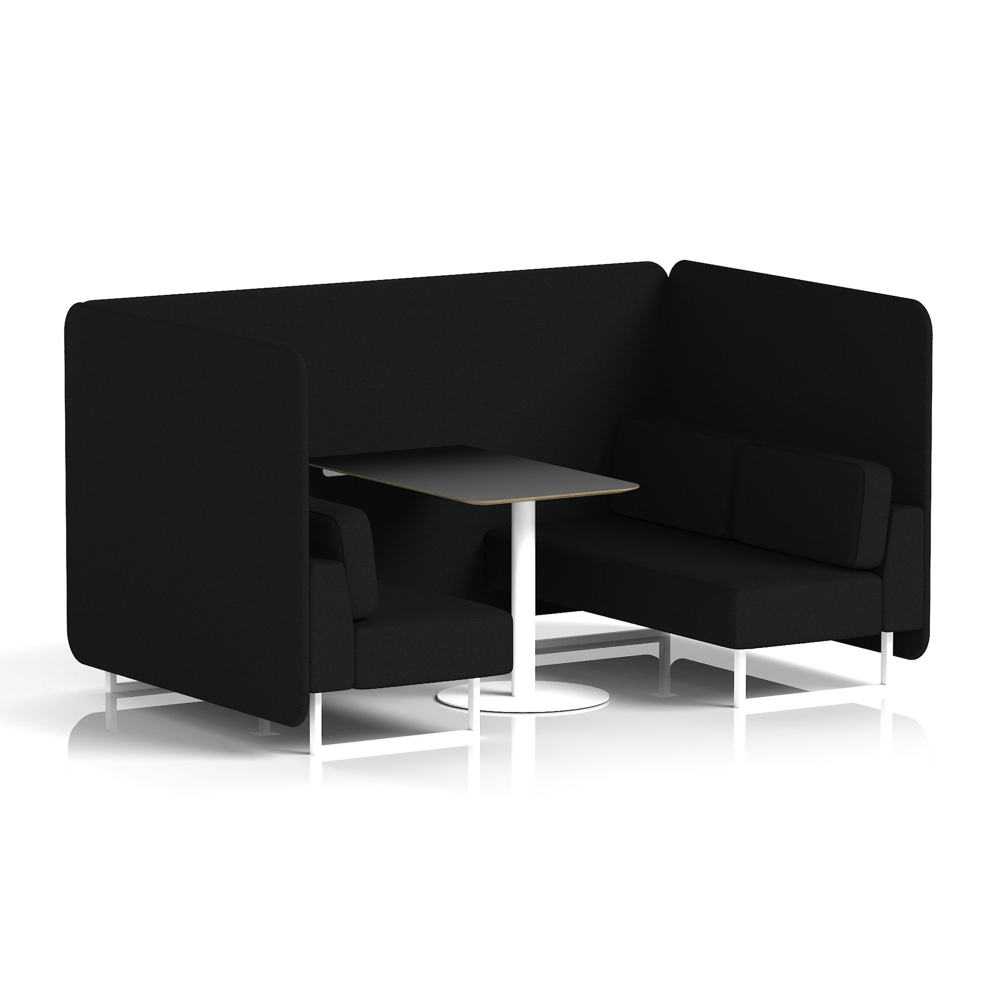 Brixworth Bench Booth With Black Table In Single Tone