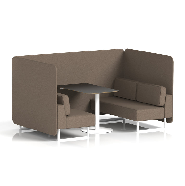 Brixworth Bench Booth With Black Table In Single Tone