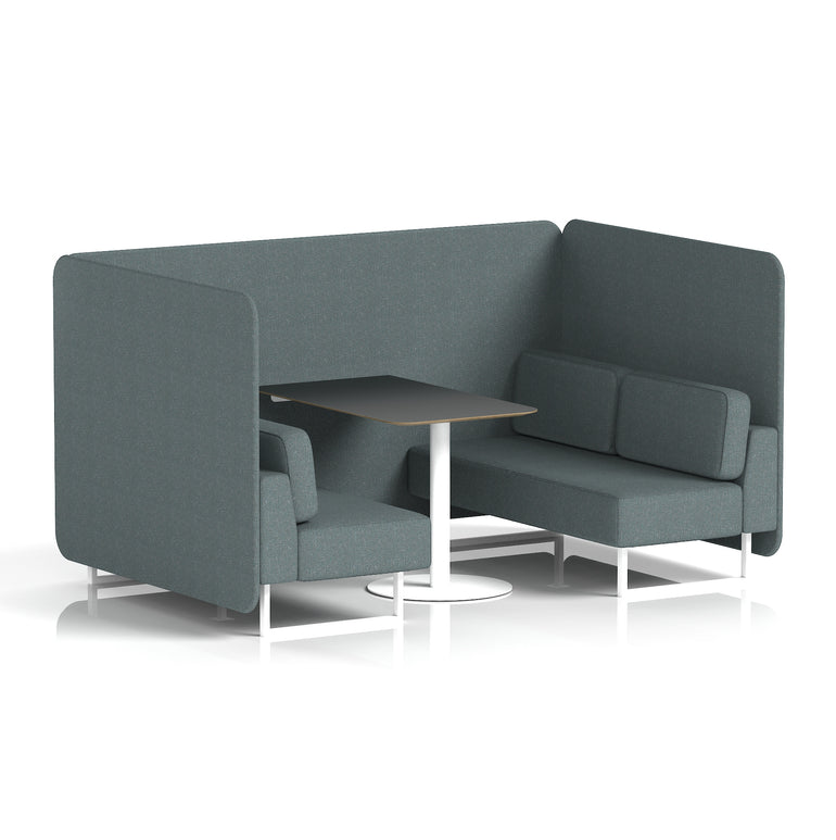 Brixworth Bench Booth With Black Table In Single Tone