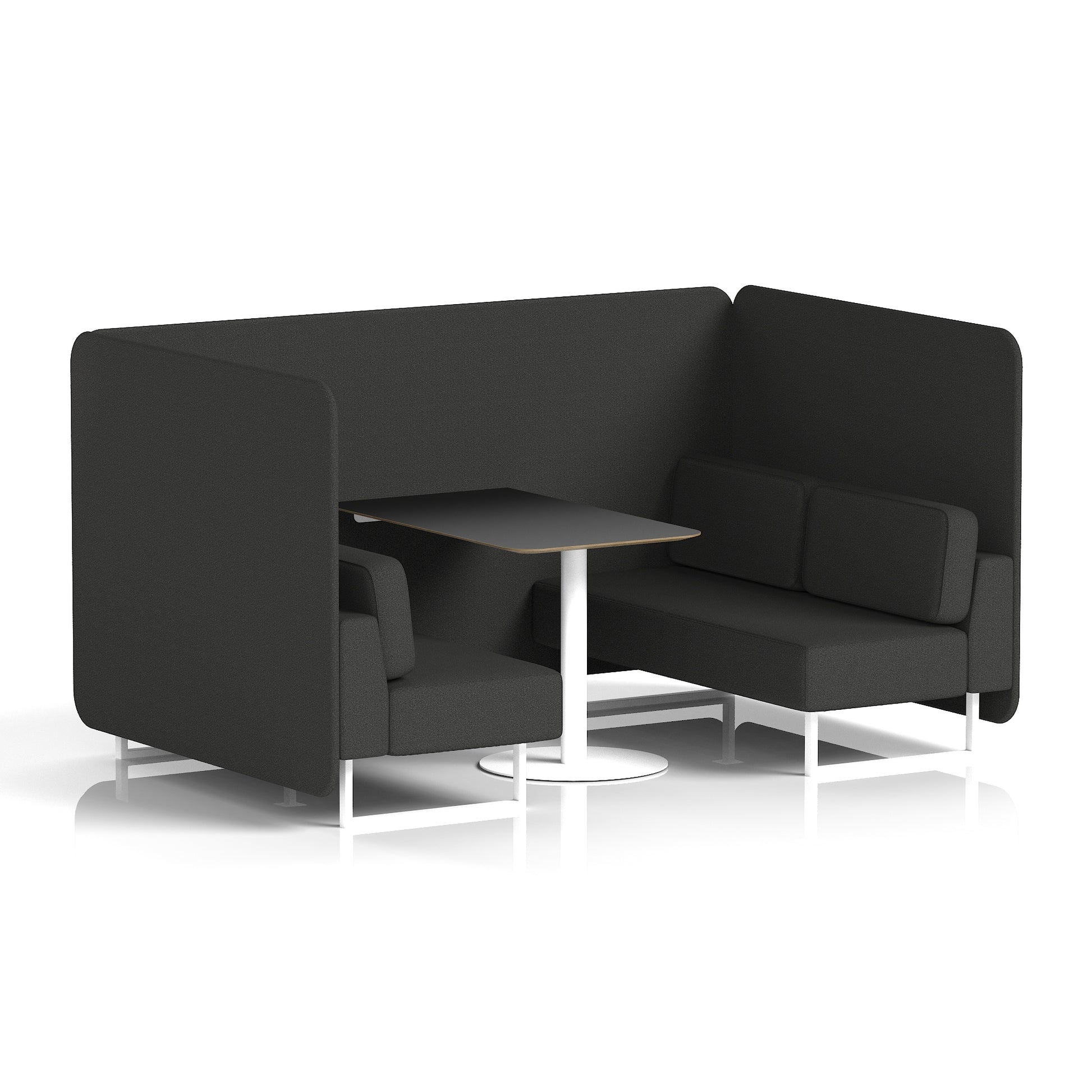 Brixworth Bench Booth With Black Table In Single Tone