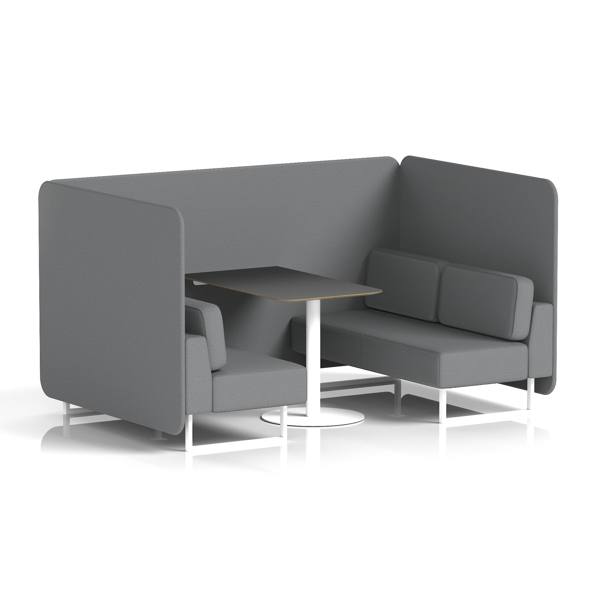 Brixworth Bench Booth With Black Table In Single Tone