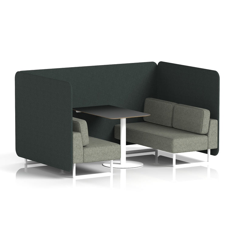 Brixworth Bench Booth With Black Table In Two Tone