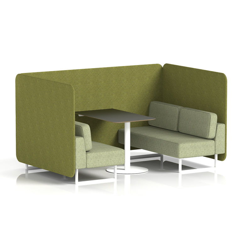 Brixworth Bench Booth With Black Table In Two Tone