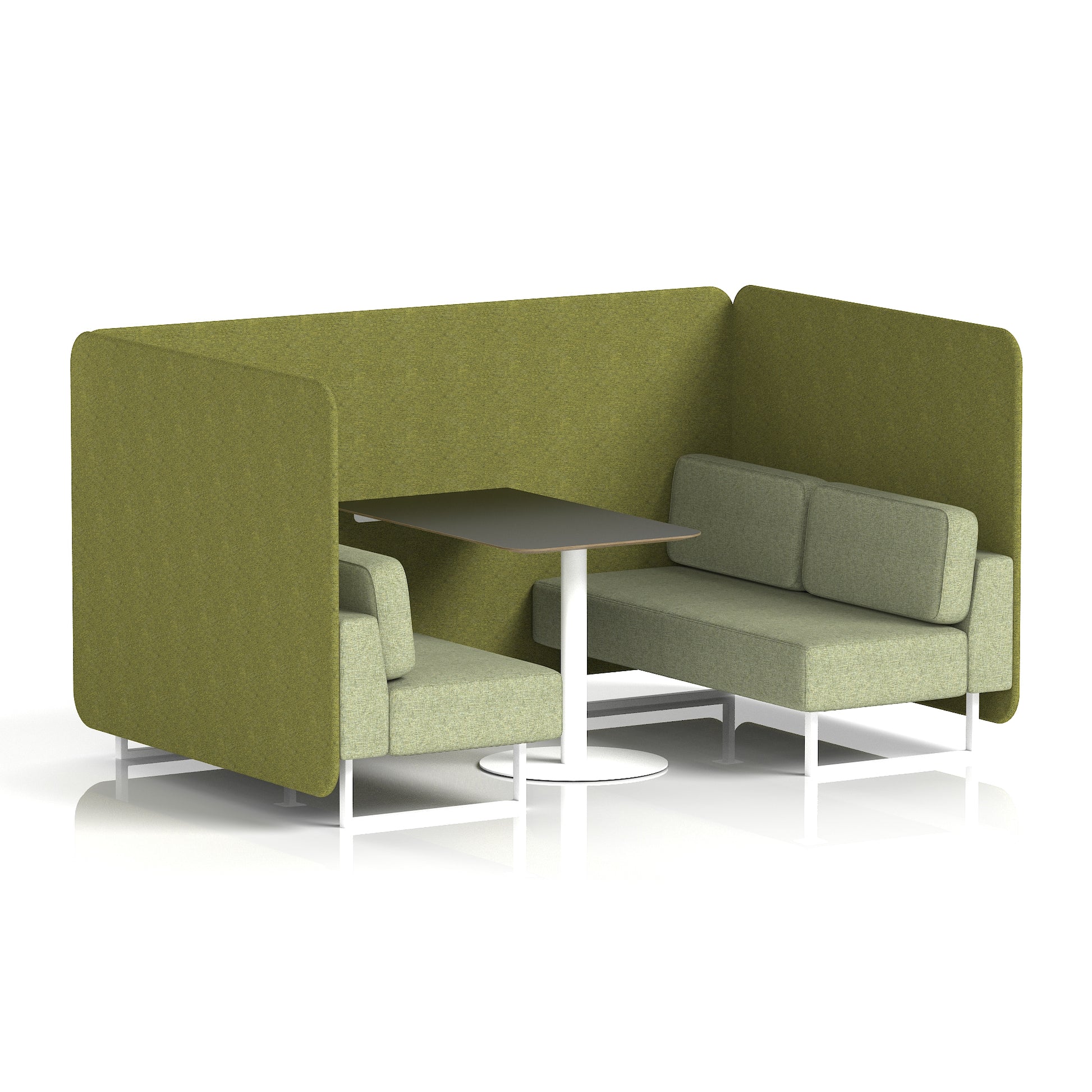 Brixworth Bench Booth With Black Table In Two Tone