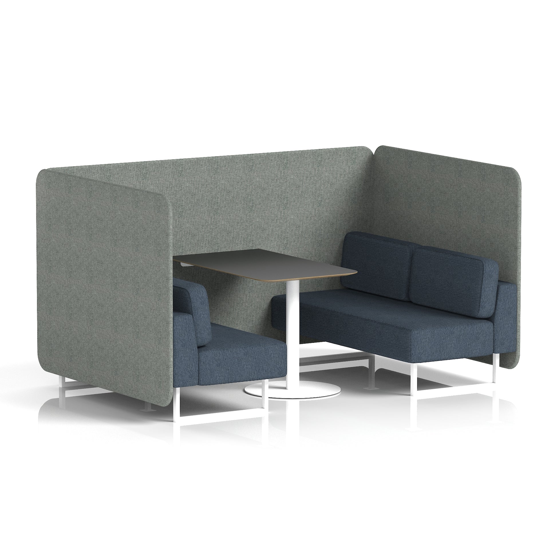 Brixworth Bench Booth With Black Table In Two Tone