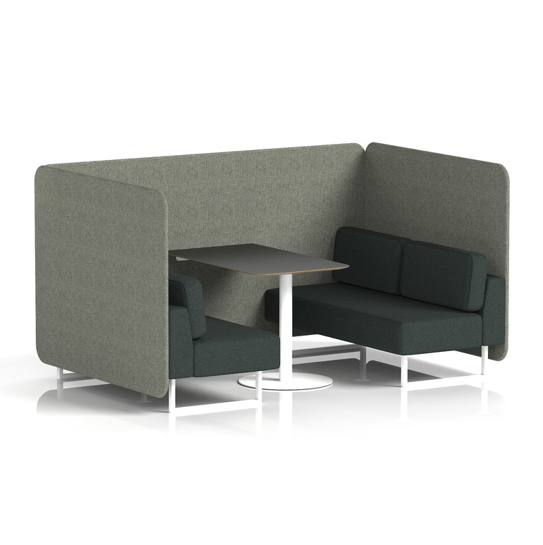 Brixworth Bench Booth With Black Table In Two Tone