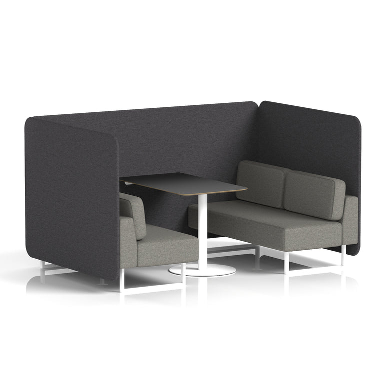 Brixworth Bench Booth With Black Table In Two Tone