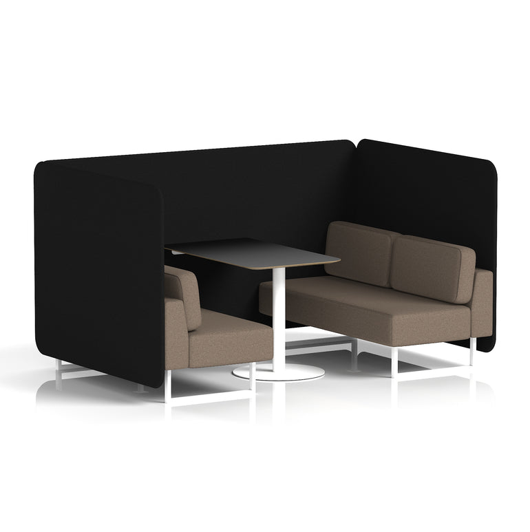 Brixworth Bench Booth With Black Table In Two Tone