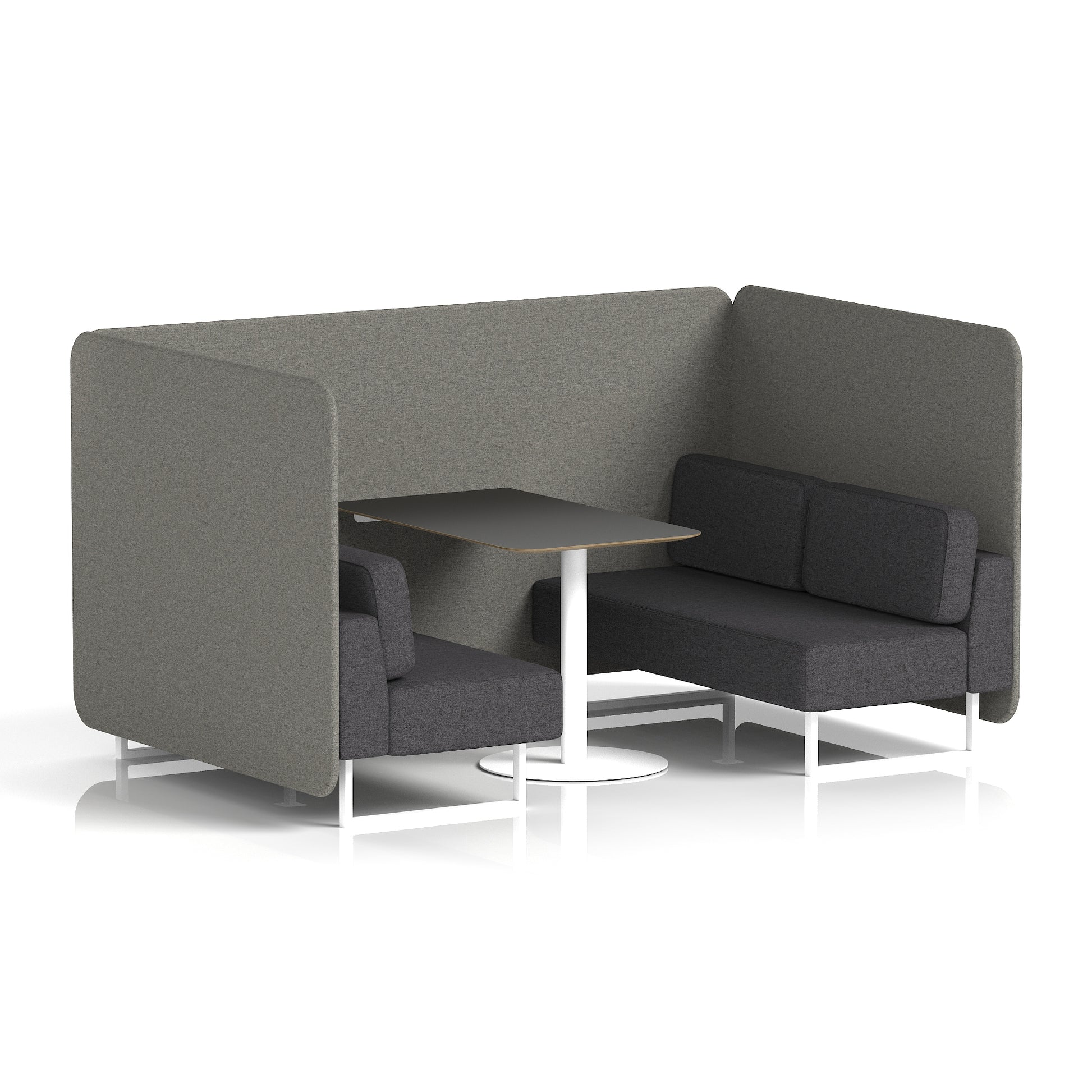 Brixworth Bench Booth With Black Table In Two Tone