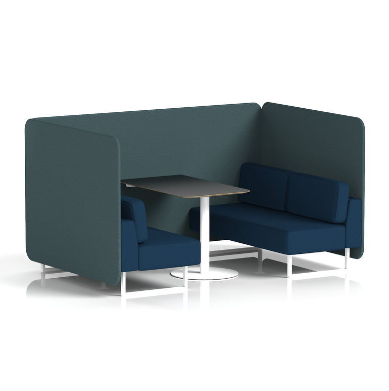 Brixworth Bench Booth With Black Table In Two Tone