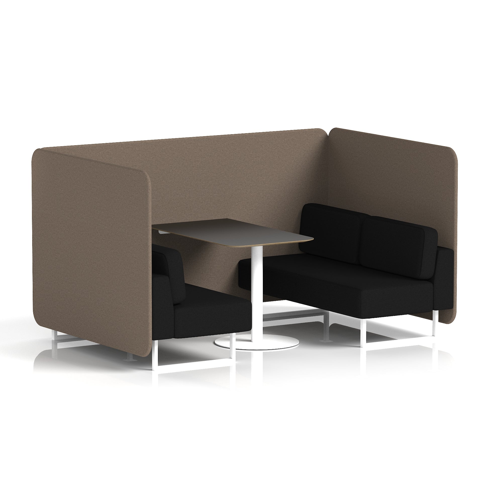 Brixworth Bench Booth With Black Table In Two Tone