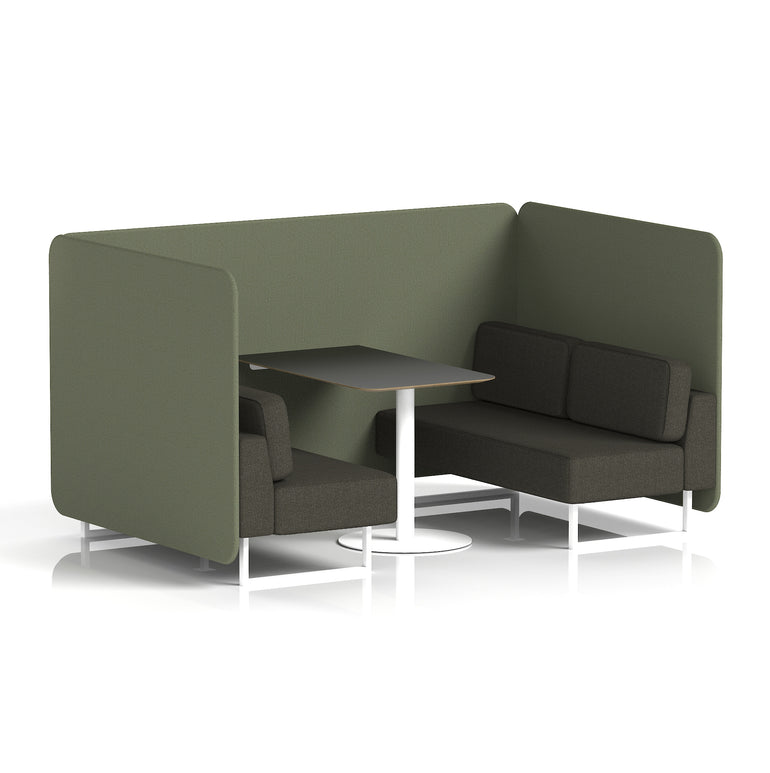 Brixworth Bench Booth With Black Table In Two Tone