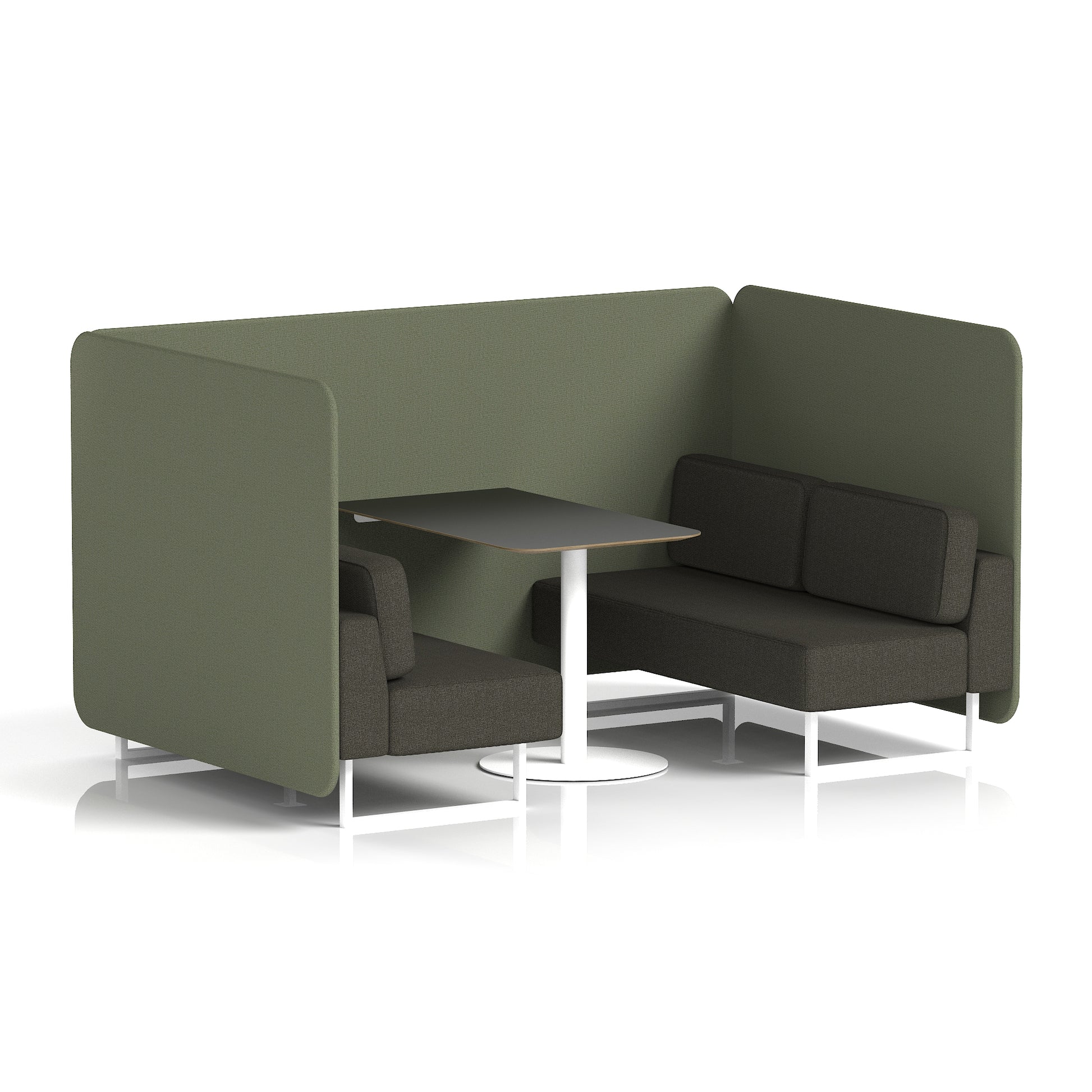 Brixworth Bench Booth With Black Table In Two Tone
