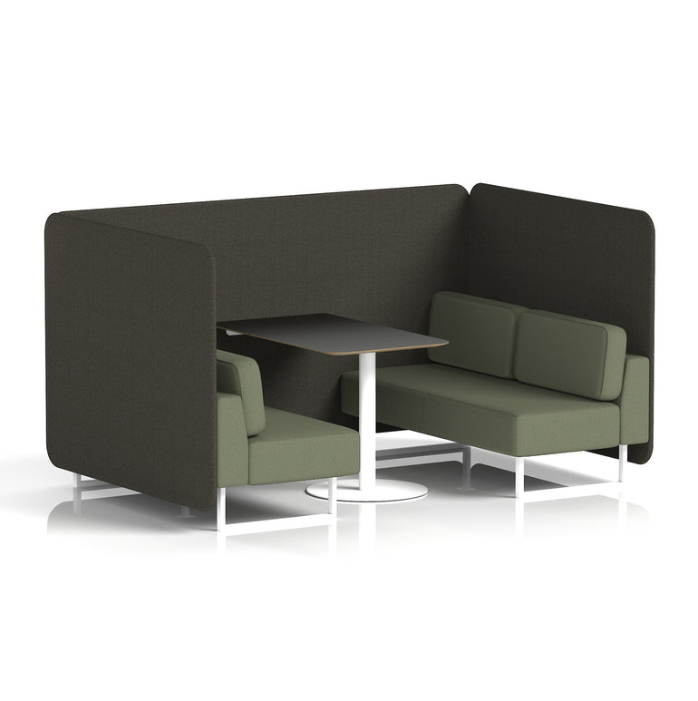 Brixworth Bench Booth With Black Table In Two Tone