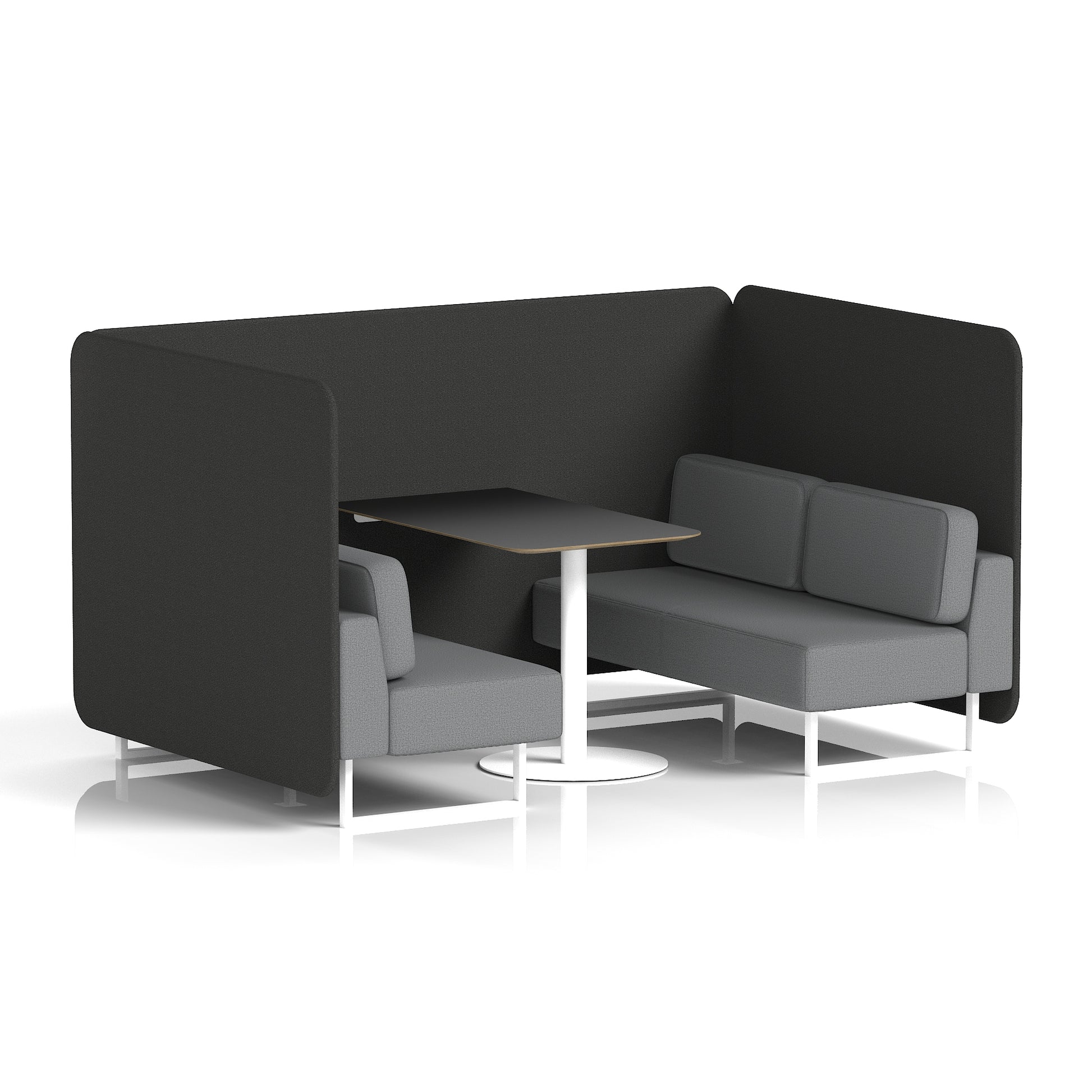 Brixworth Bench Booth With Black Table In Two Tone