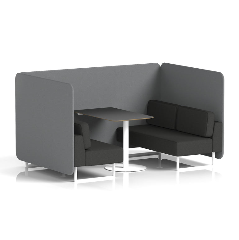 Brixworth Bench Booth With Black Table In Two Tone