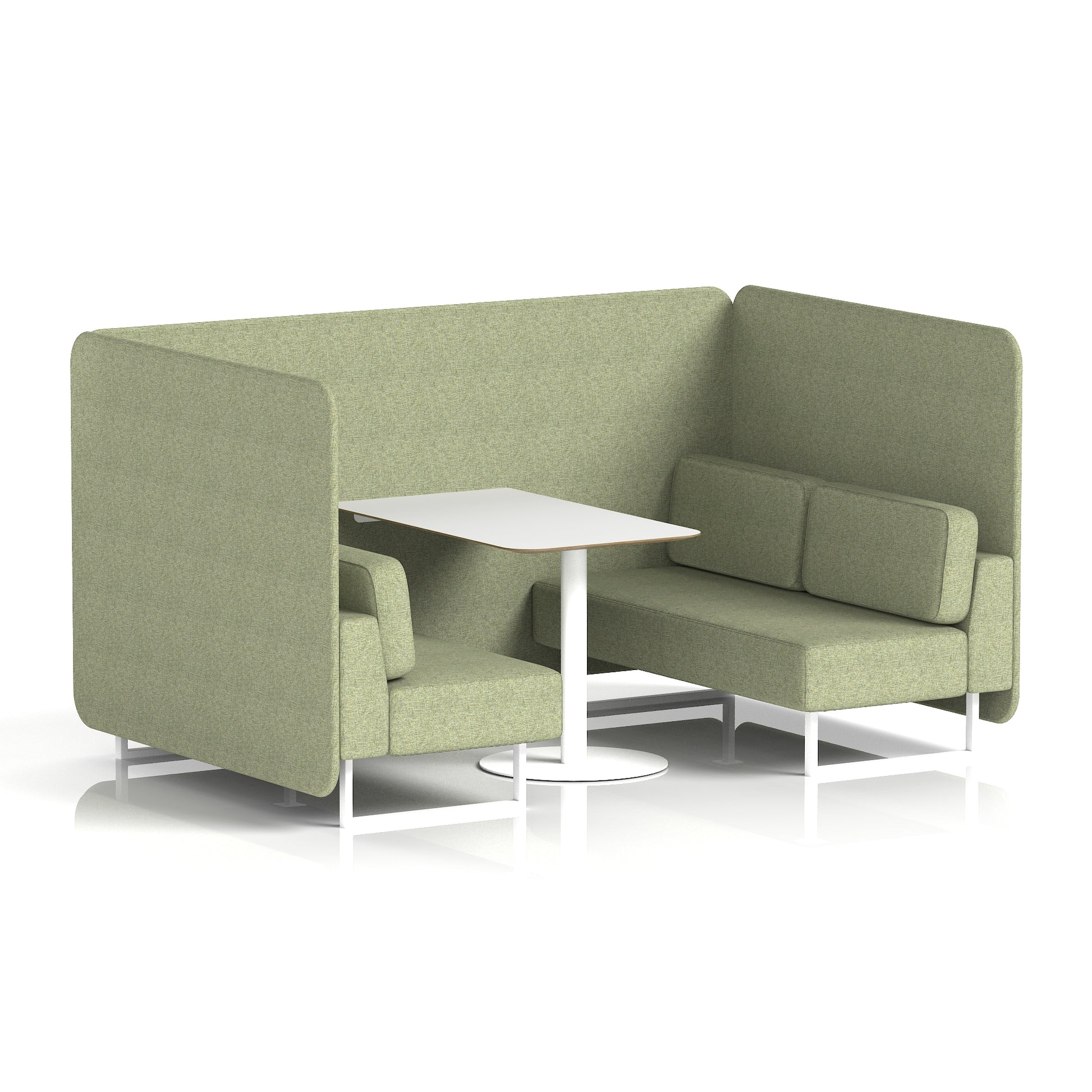 Brixworth Bench Booth With White Table In Single Tone