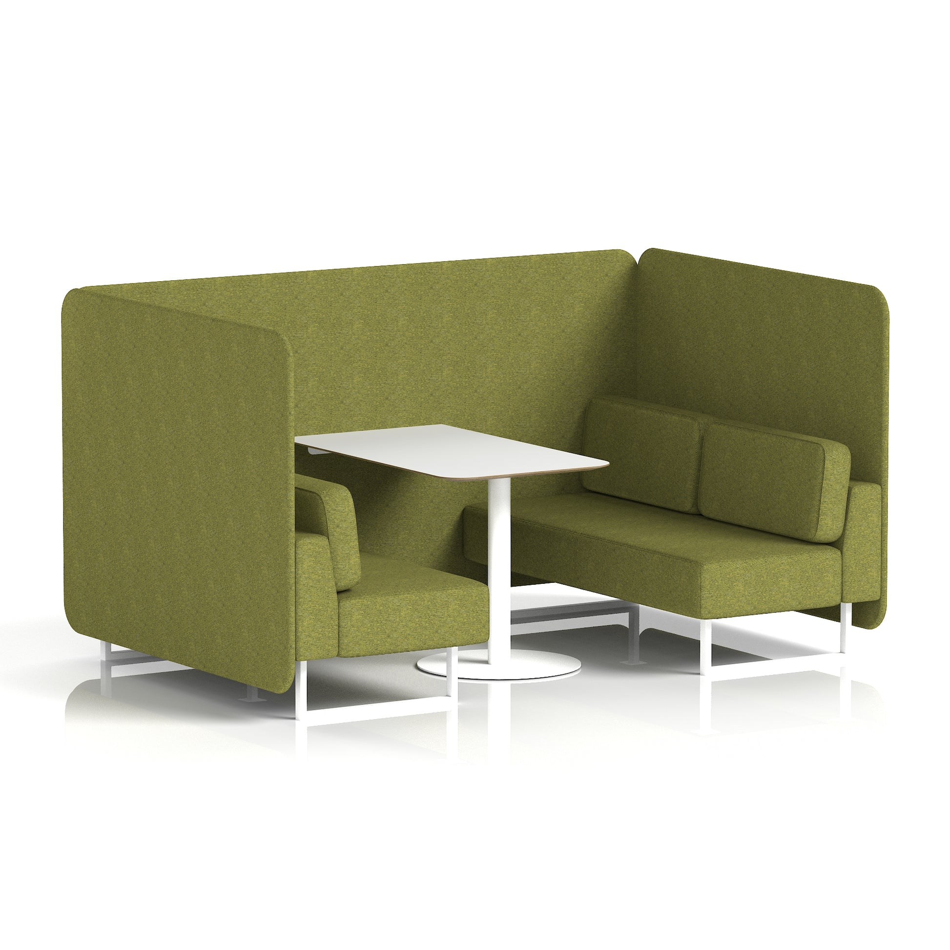 Brixworth Bench Booth With White Table In Single Tone