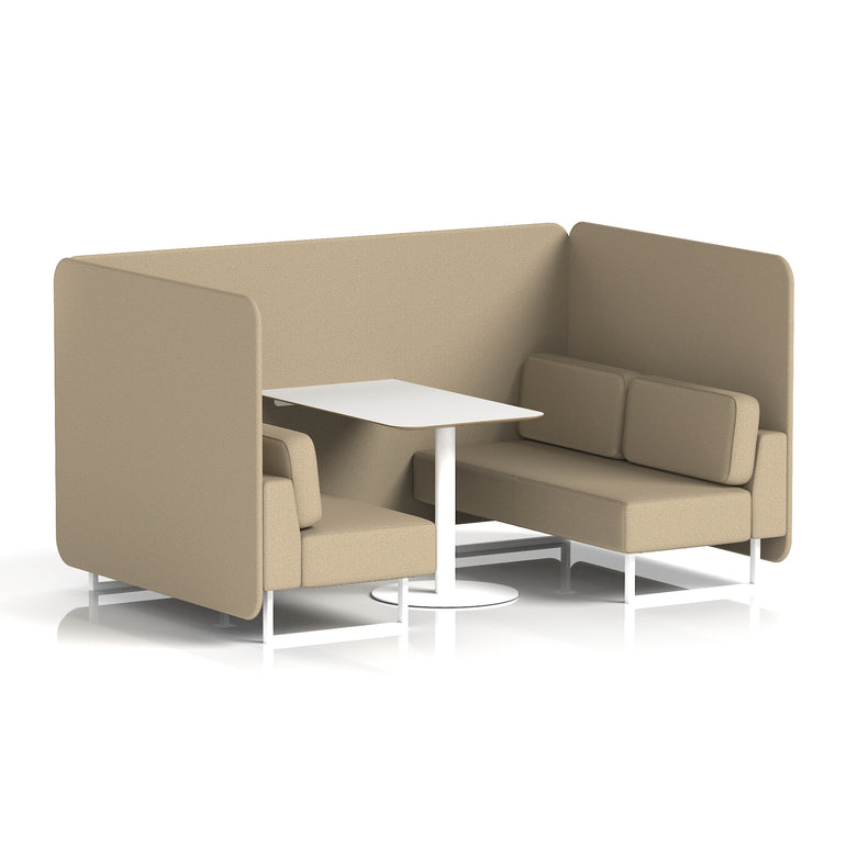 Brixworth Bench Booth With White Table In Single Tone