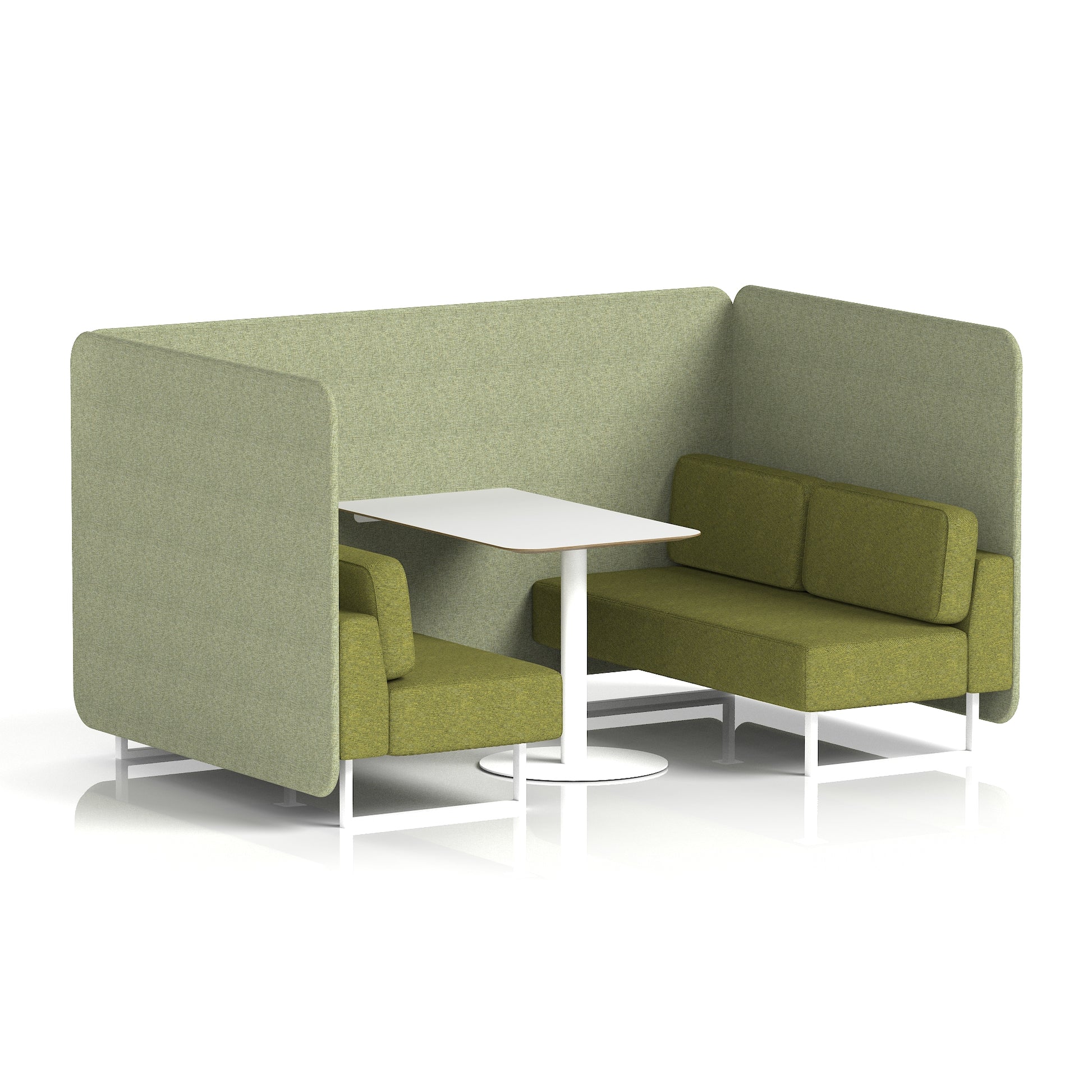 Brixworth Bench Booth With White Table In Two Tone